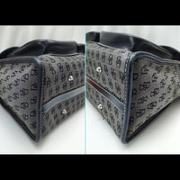 Vintage Dooney & Bourke Gray Canvas w/Black Leather trim