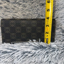 LOEWE AUTHENTIC ANAGRAM CANVAS AND CALFSKIN LEATHER LONG BIFOLD WALLET. EUC.