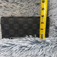 LOEWE AUTHENTIC ANAGRAM CANVAS AND CALFSKIN LEATHER LONG BIFOLD WALLET. EUC.