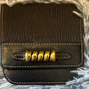 **RARE** Vintage Loewe snake bone coffee black leather wallet / card holder