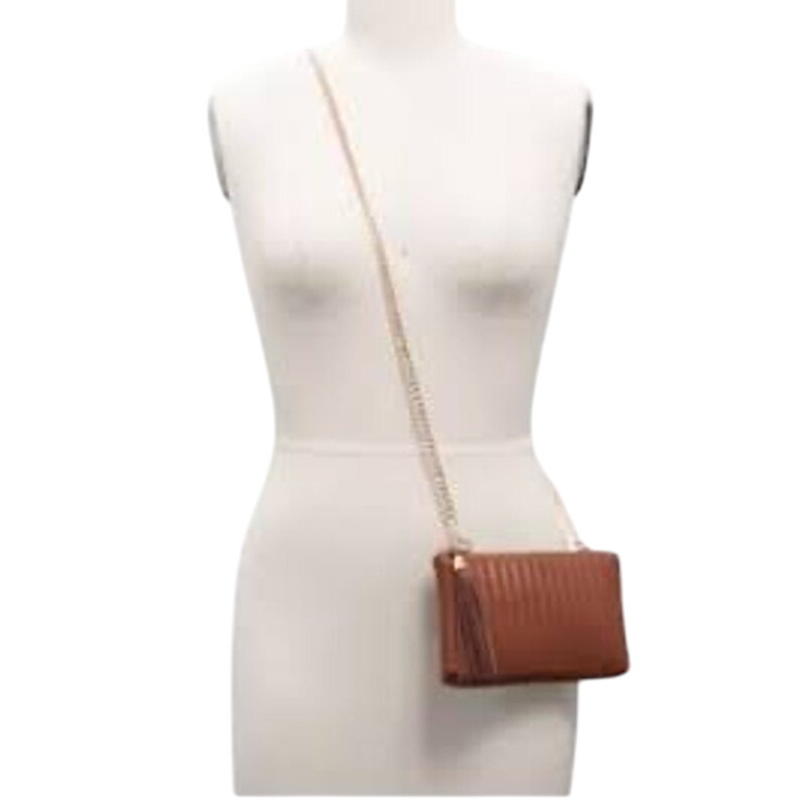 INC International Concepts Convertible Fanny Pack belt bag / Crossbody Purse - Cognac Brown Quilted (Various sizes)