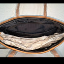 Tahari Kristen Black with Vachetta Trim Zip Closure Large Tote Bag Purse NWT