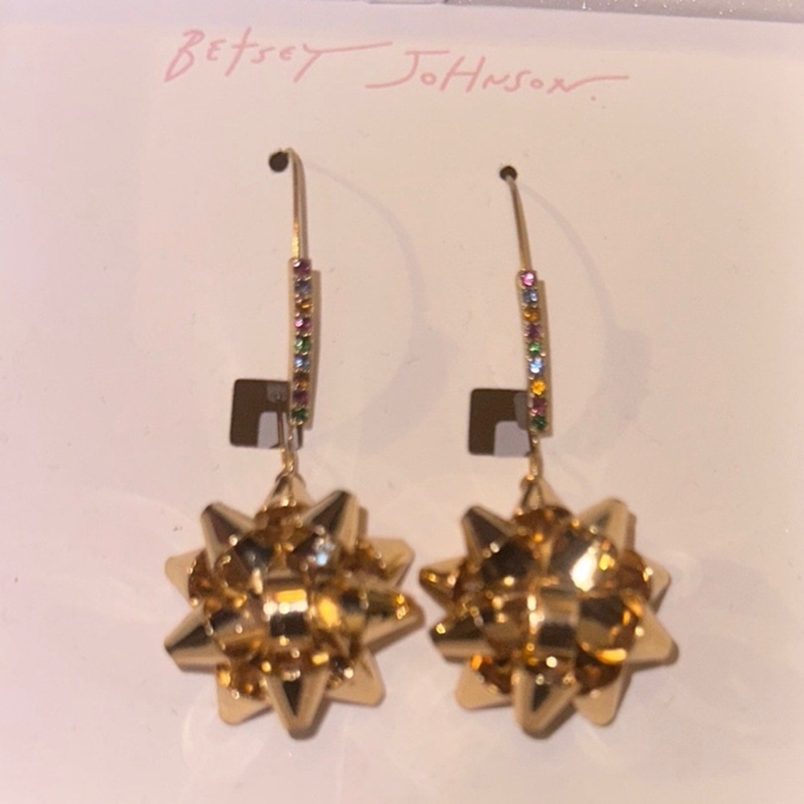 Betsey Johnson Gold Bow Earrings