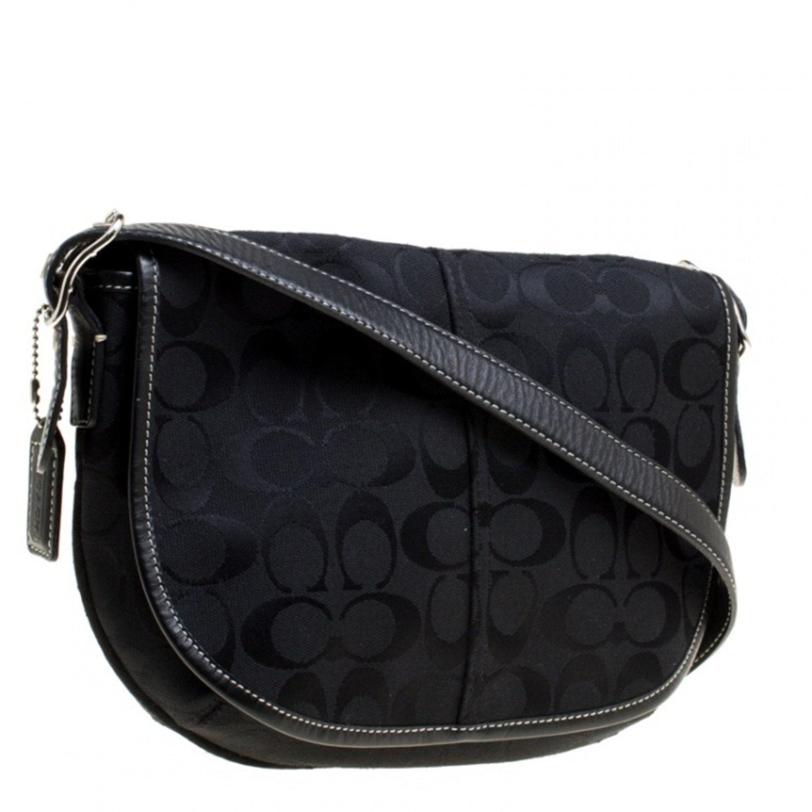 Coach Black Signature Canvas Crossbody Bag NWOT