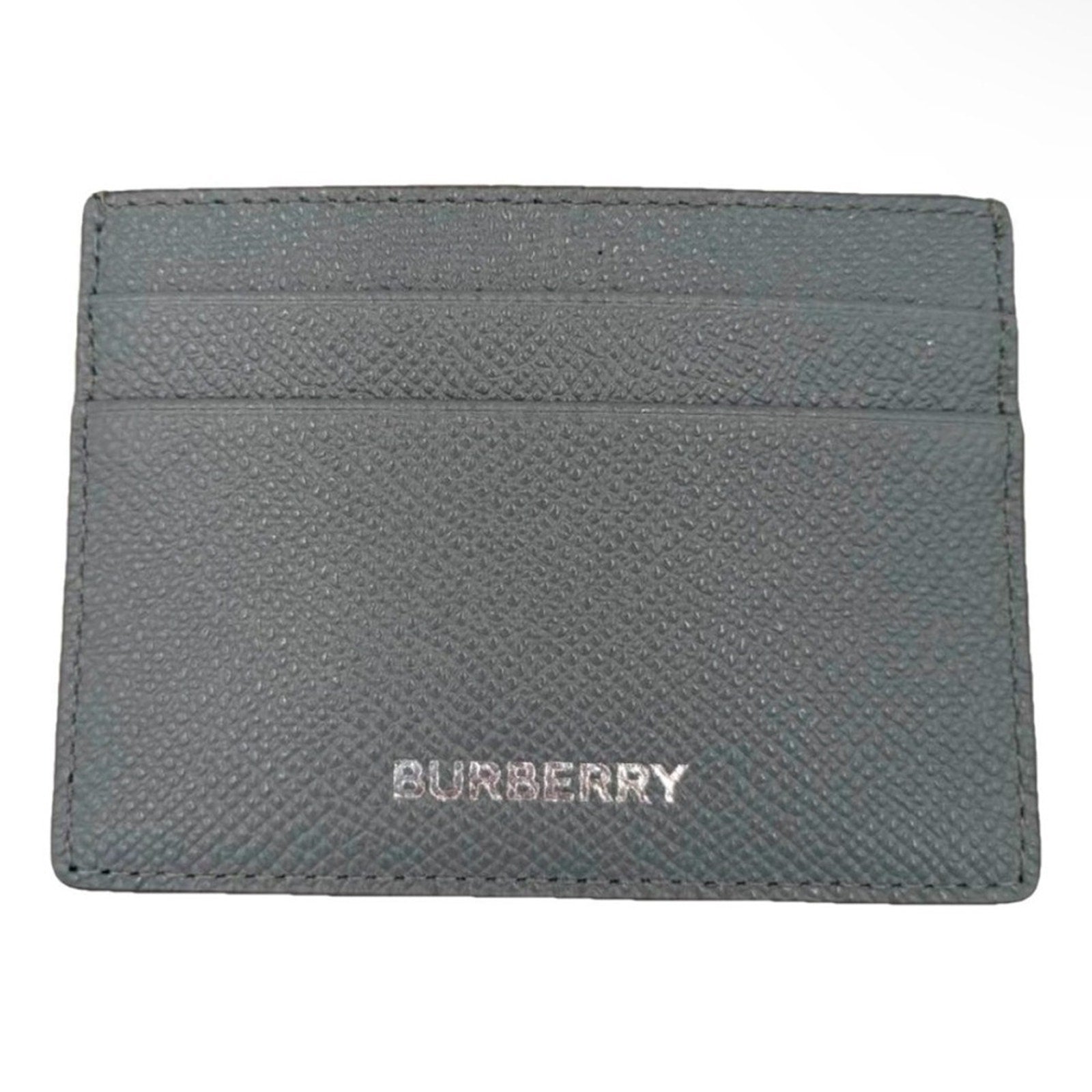 Burberry Sandon Card Case Wallet Embossed Logo Leather Storm Grey *NWT*