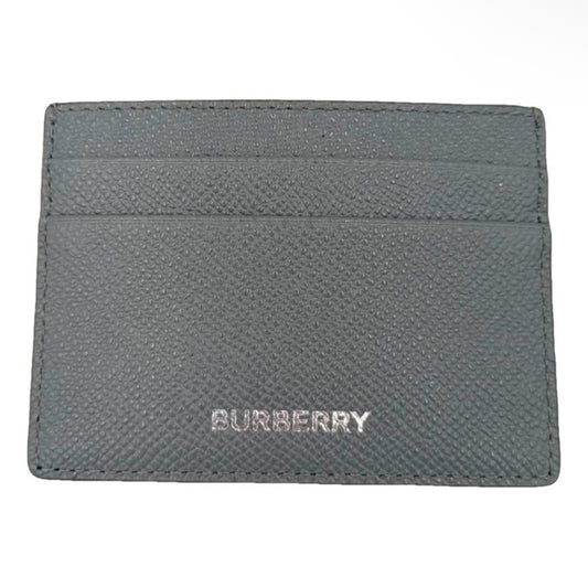 Burberry Sandon Card Case Wallet Embossed Logo Leather Storm Grey *NWT*