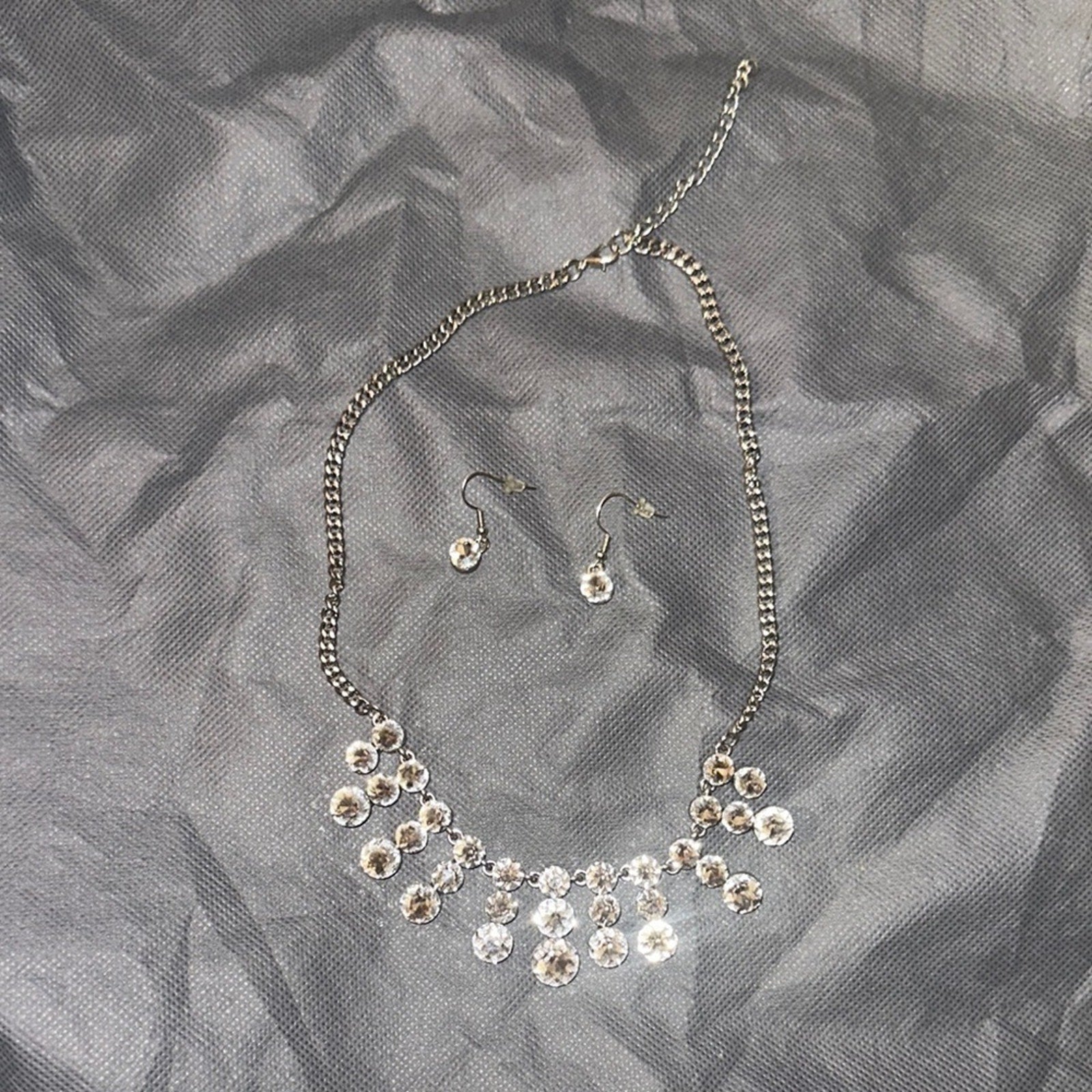 Elegant Crystal Necklace and Earring Set