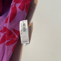 Floral One-Shoulder Top in Purple and Red