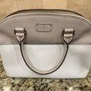 KATE SPADE LEILA MEDIUM TRIPLE COMPARTMENT SHOULDER BAG SAND BEIGE CREAM LEATHER