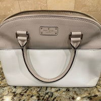 KATE SPADE LEILA MEDIUM TRIPLE COMPARTMENT SHOULDER BAG SAND BEIGE CREAM LEATHER