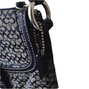 Coach Monogrammed Logo Buckle Small Crossbody Black/White/Silver Hardware