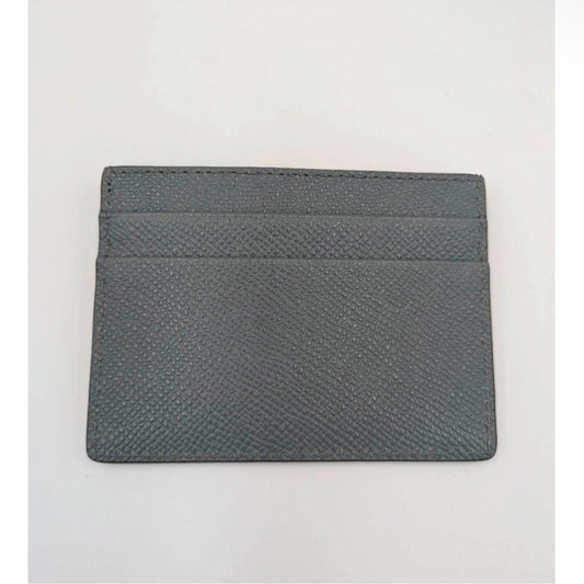 Burberry Sandon Card Case Wallet Embossed Logo Leather Storm Grey *NWT*