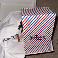 Von Dutch Striped Barbershop Crossbody Bag - Red, White, Blue NWT