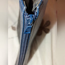 Vintage Celine Diffusion TRIOMPHE Leather Clutch Pouch Blue Vintage EUC with COA