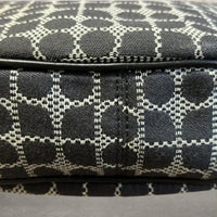 Kate Spade ♠️ Handbag Dot Noel Black Gray Canvas Leather Shoulder Hobo Bag