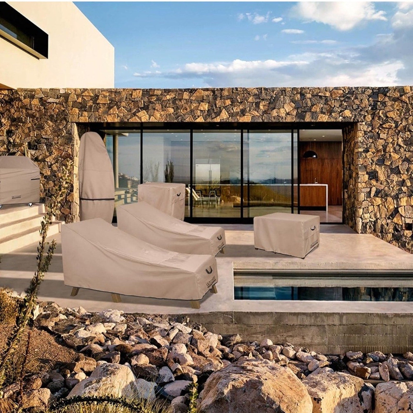 ULTCOVER Waterproof Heavy Duty Outdoor Patio Chaise Lounge Chair Covers 2 PK