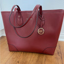 Michael Kors Saylor Large Leather Tote Handbag Purse, Brandy/Gold NWOT RARE