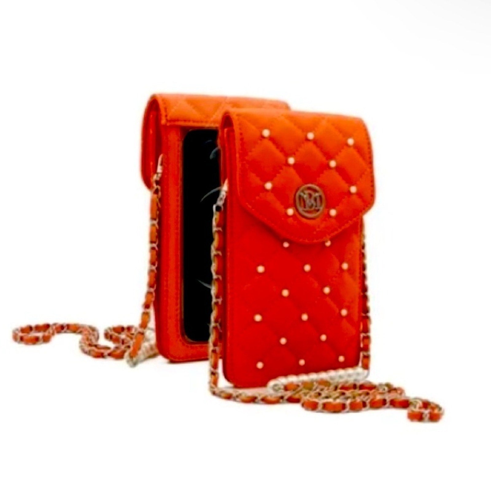 NIP-Badgley Mischka Coral Pearls Strap Phone Case NWT