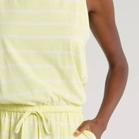 C&C California Ira Sleeveless Cotton Blend Drawstring Belt Dress