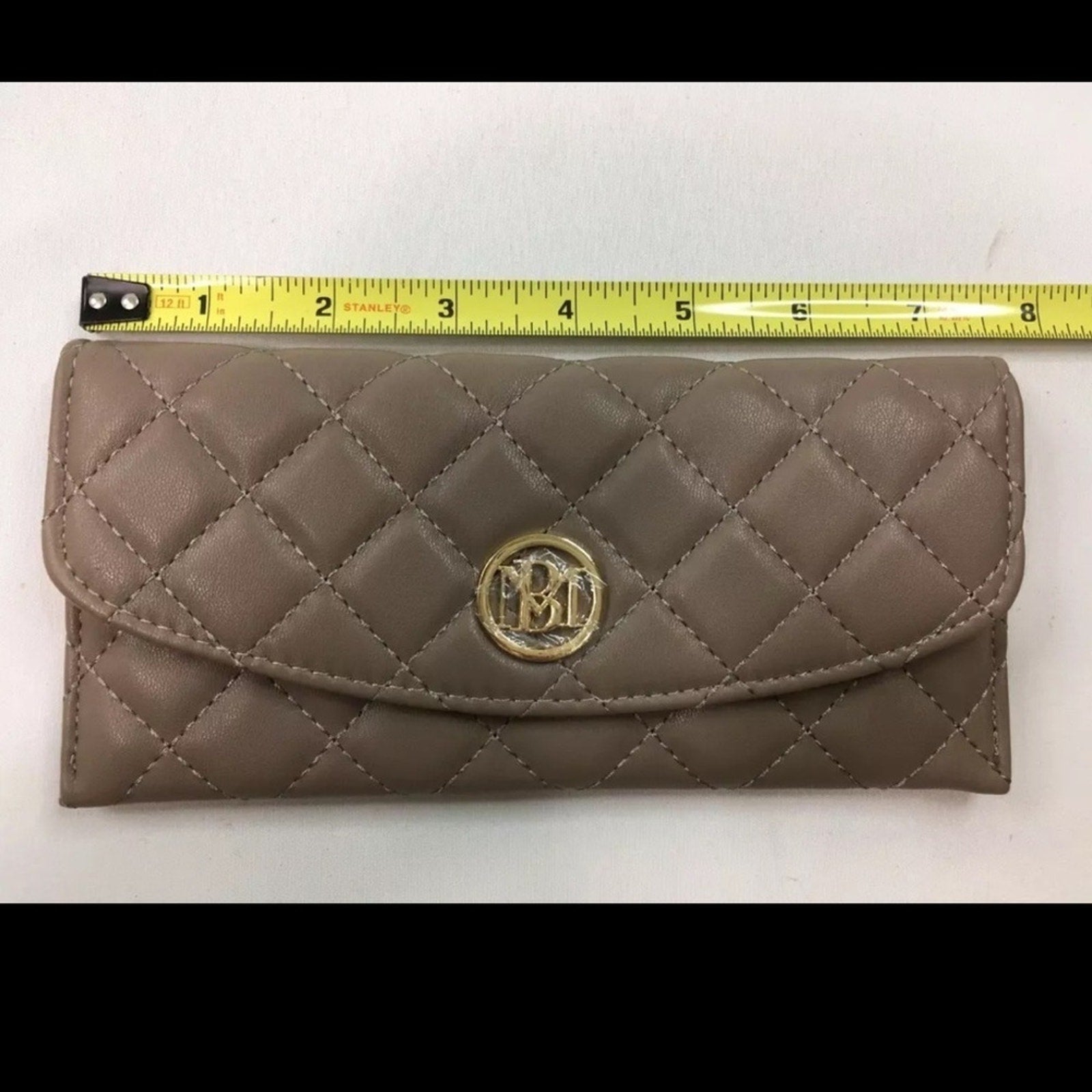 Badgley Mischka Taupe (tan) Card Holder Quilted Women's Wallet