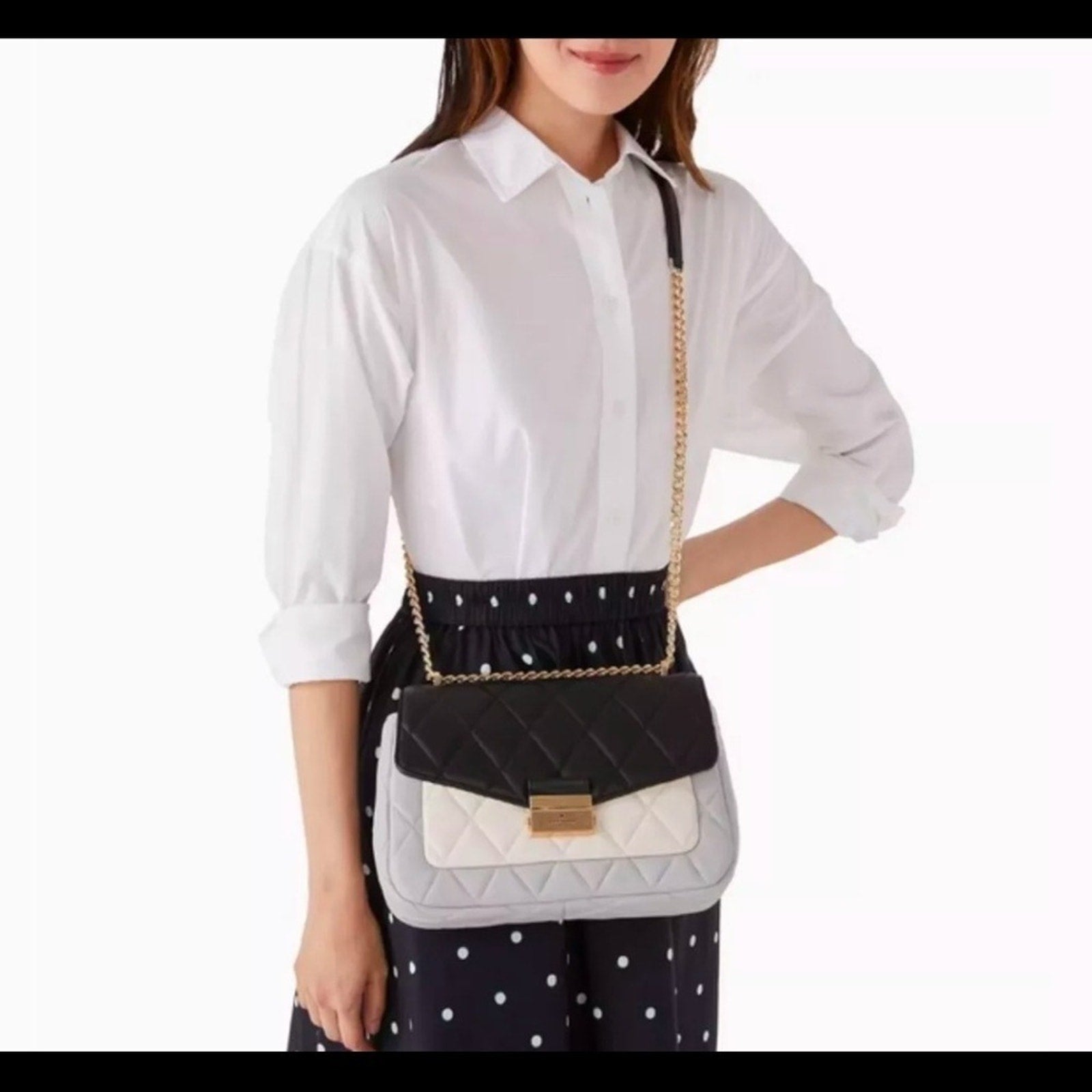 NWT Kate Spade ♠️ CAREY Colorblock Quilted Leather Bag  #KA762