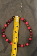Colorful Pink, Red, & Brown Beaded Necklace