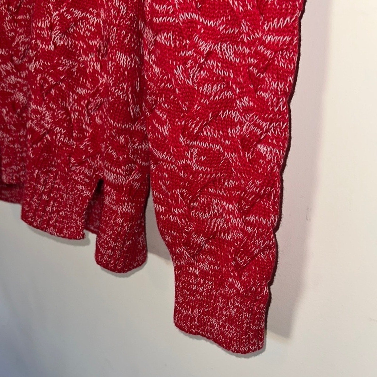 LANDS' END S (6-8) Cotton Drifter V-neck Sweater NWT $80