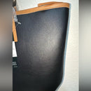 Tahari Kristen Black with Vachetta Trim Zip Closure Large Tote Bag Purse NWT