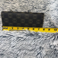 LOEWE AUTHENTIC ANAGRAM CANVAS AND CALFSKIN LEATHER LONG BIFOLD WALLET. EUC.