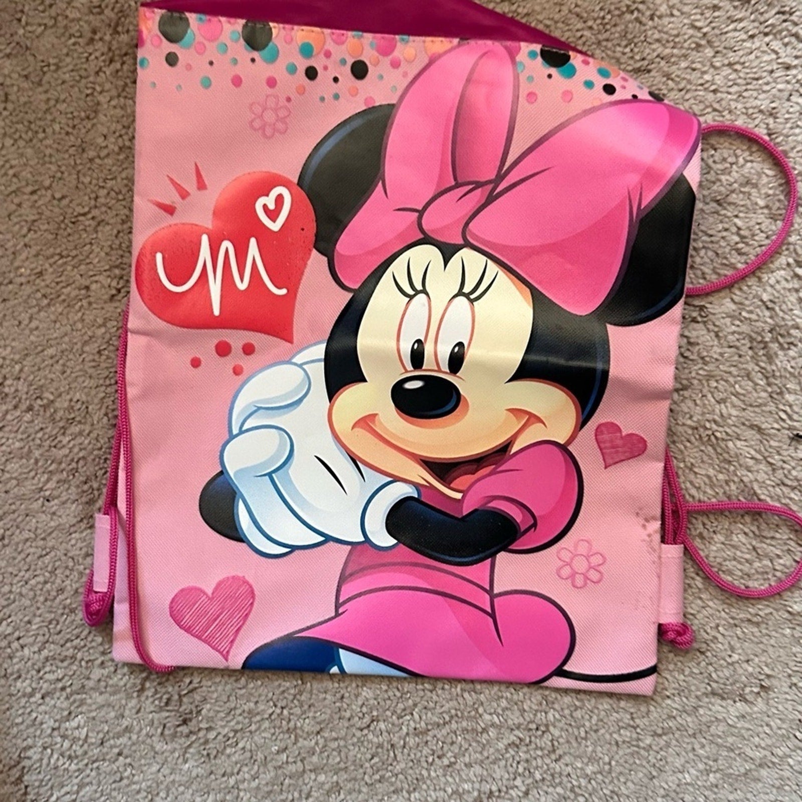 Disney Minnie Mouse Pink Drawstring Bag