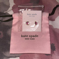 Kate Spade Ruby/Gold Heart Stud Earrings