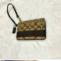 Coach Wristlet (40028 Signature Khaki/Mahogany Brown Canvas) Preowned