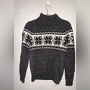 Lands End - Women’s Charcoal Gray Sweater with Nordic Pattern
