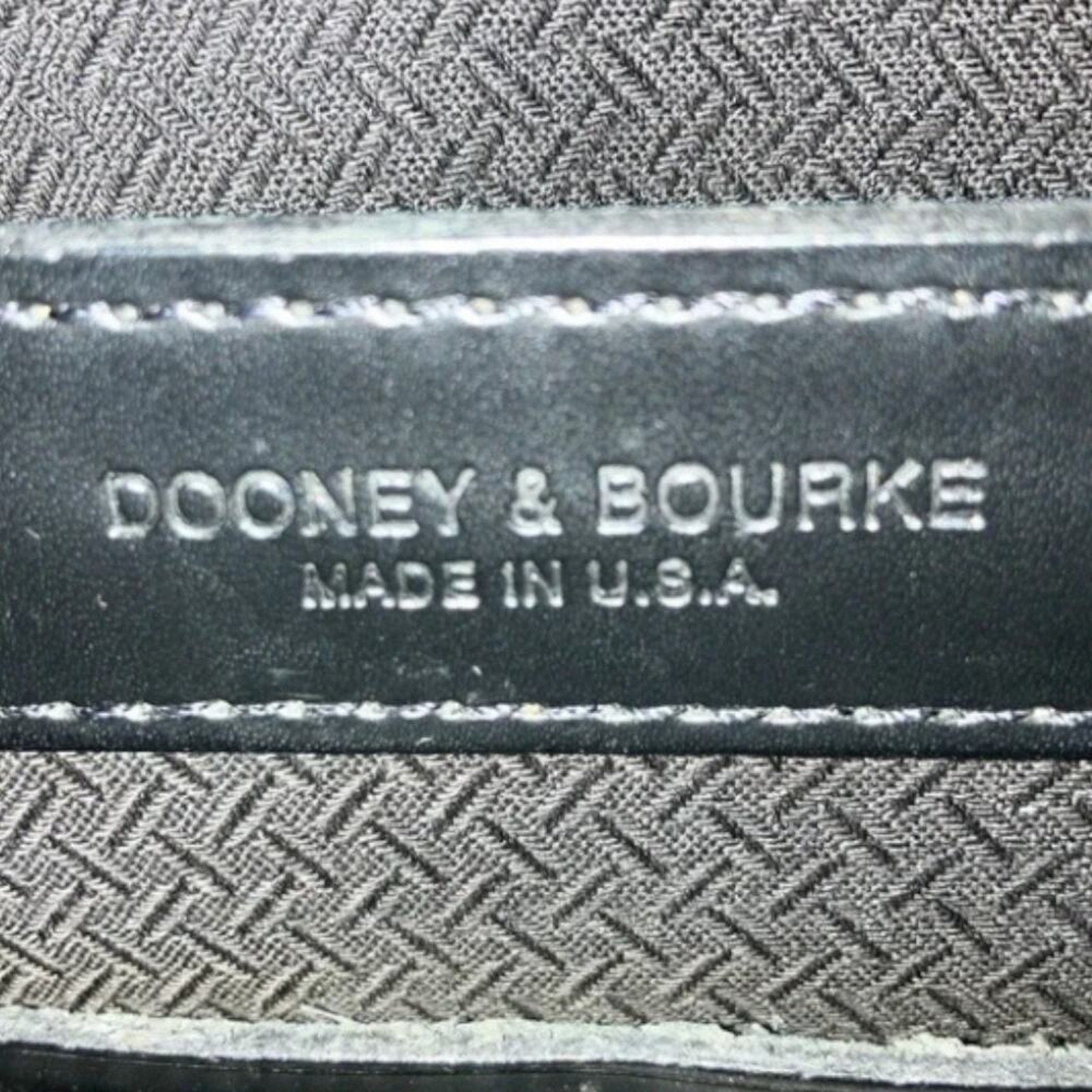 DOONEY & BOURKE Vintage Cabrino Black Fabric Tote Leather Trimmed RARE