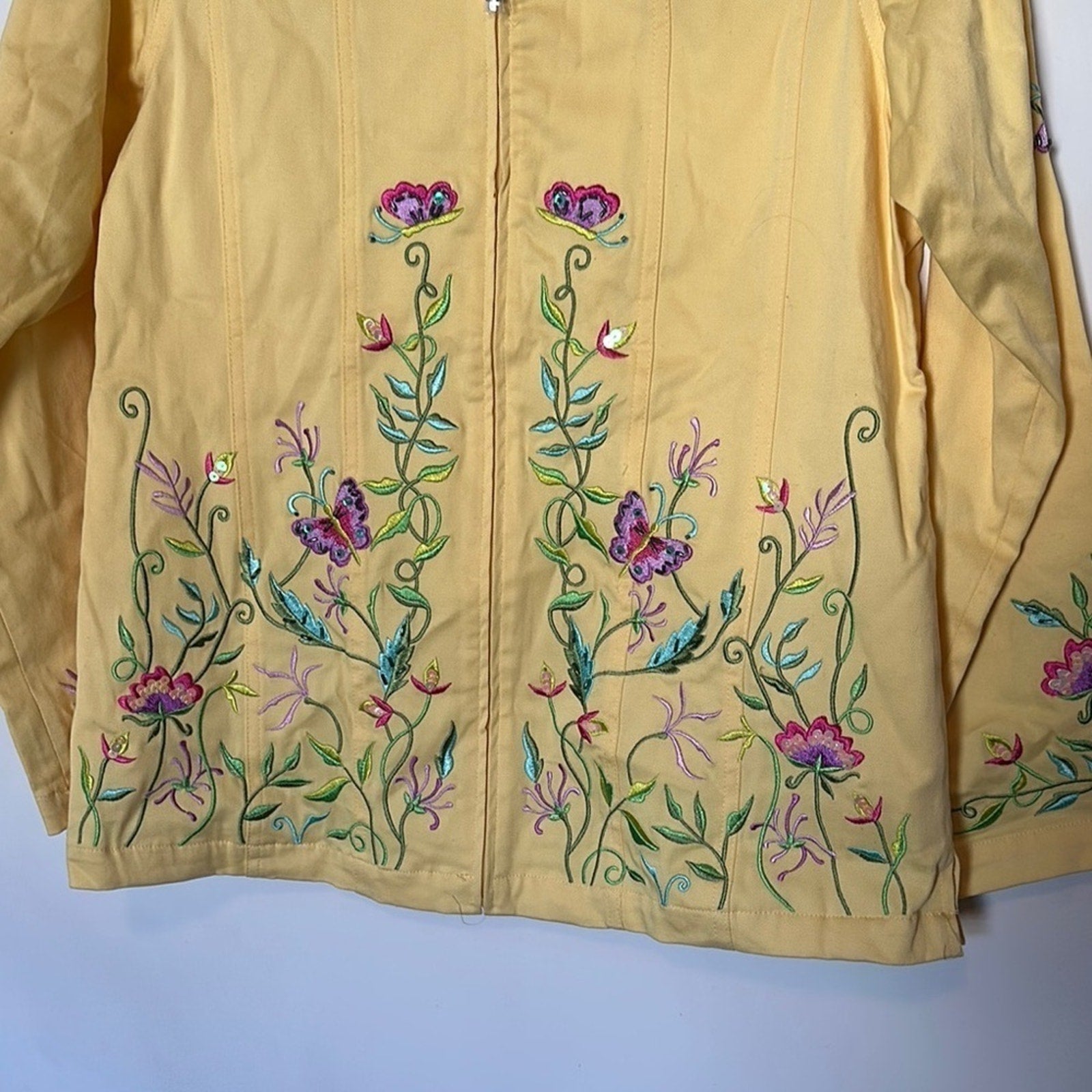 Quaker Factory Embroidered Yellow Jacket