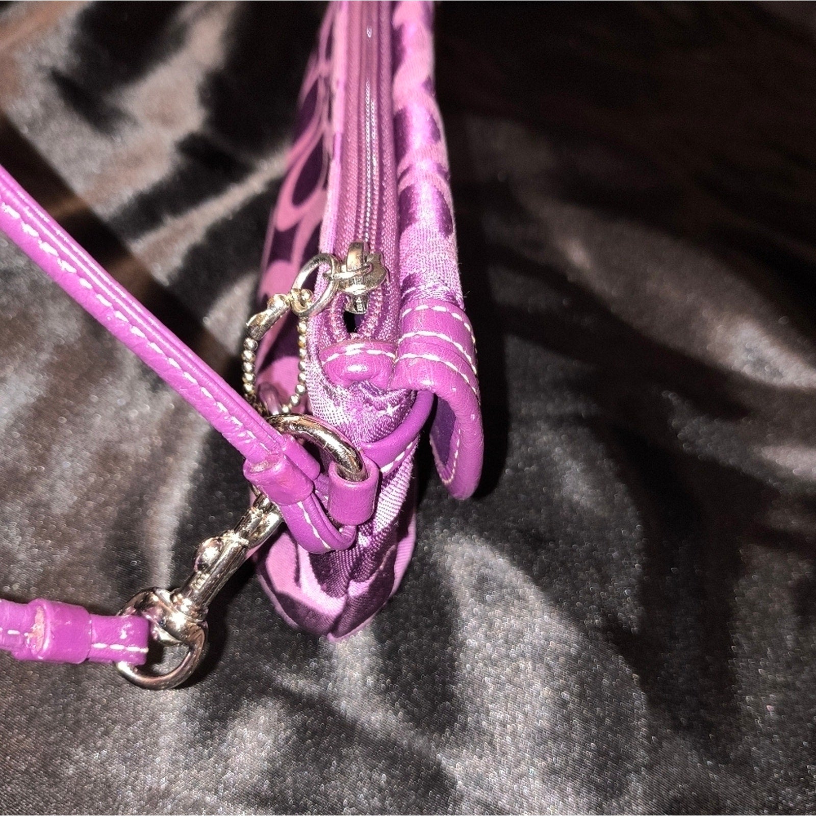 Vintage Coach Turn Lock Purple Wristlet
