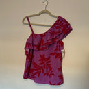 Floral One-Shoulder Top in Purple and Red