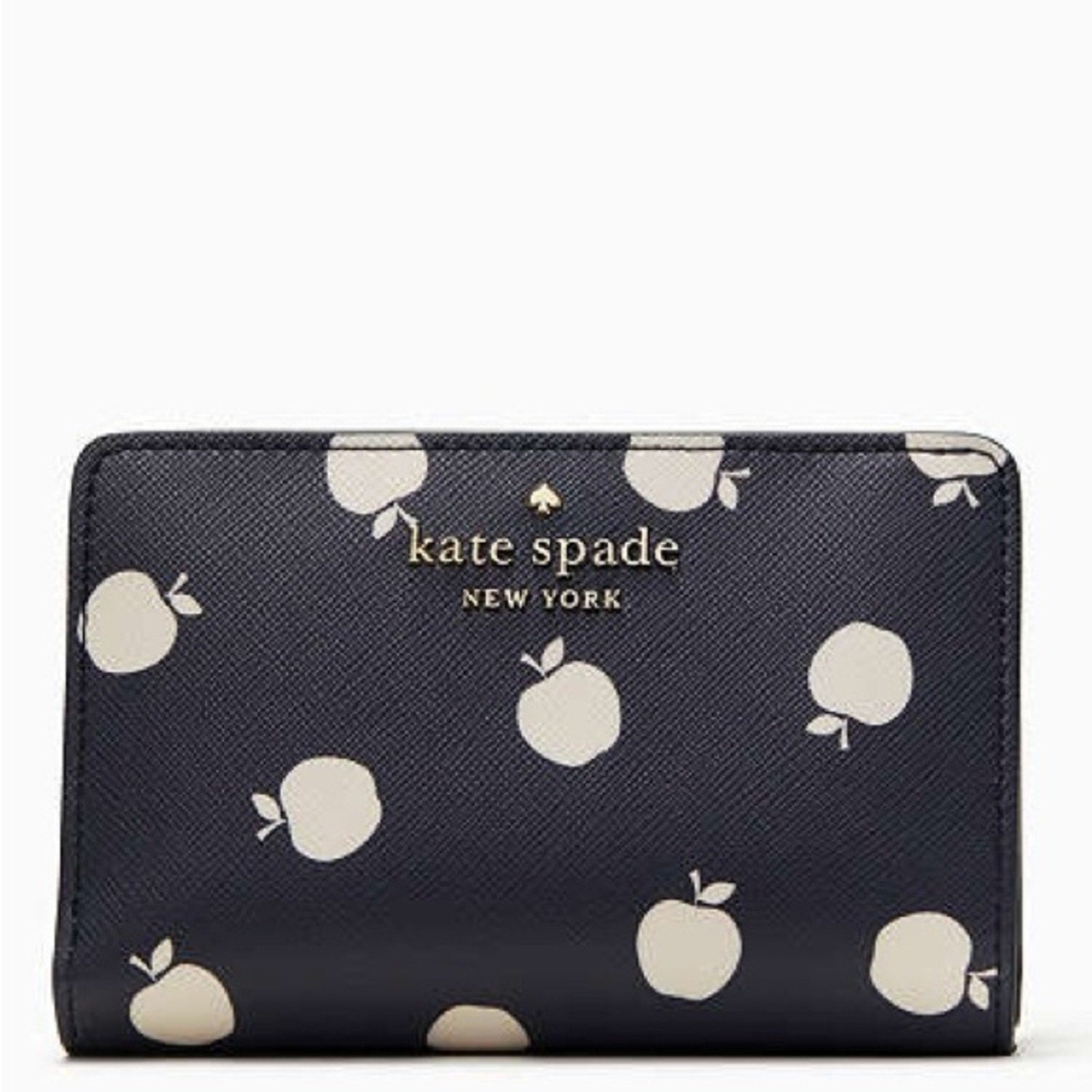 kate spade EUC Staci Medium White Apple Compartment Bifold Wallet NWOT
