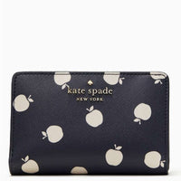 kate spade EUC Staci Medium White Apple Compartment Bifold Wallet NWOT