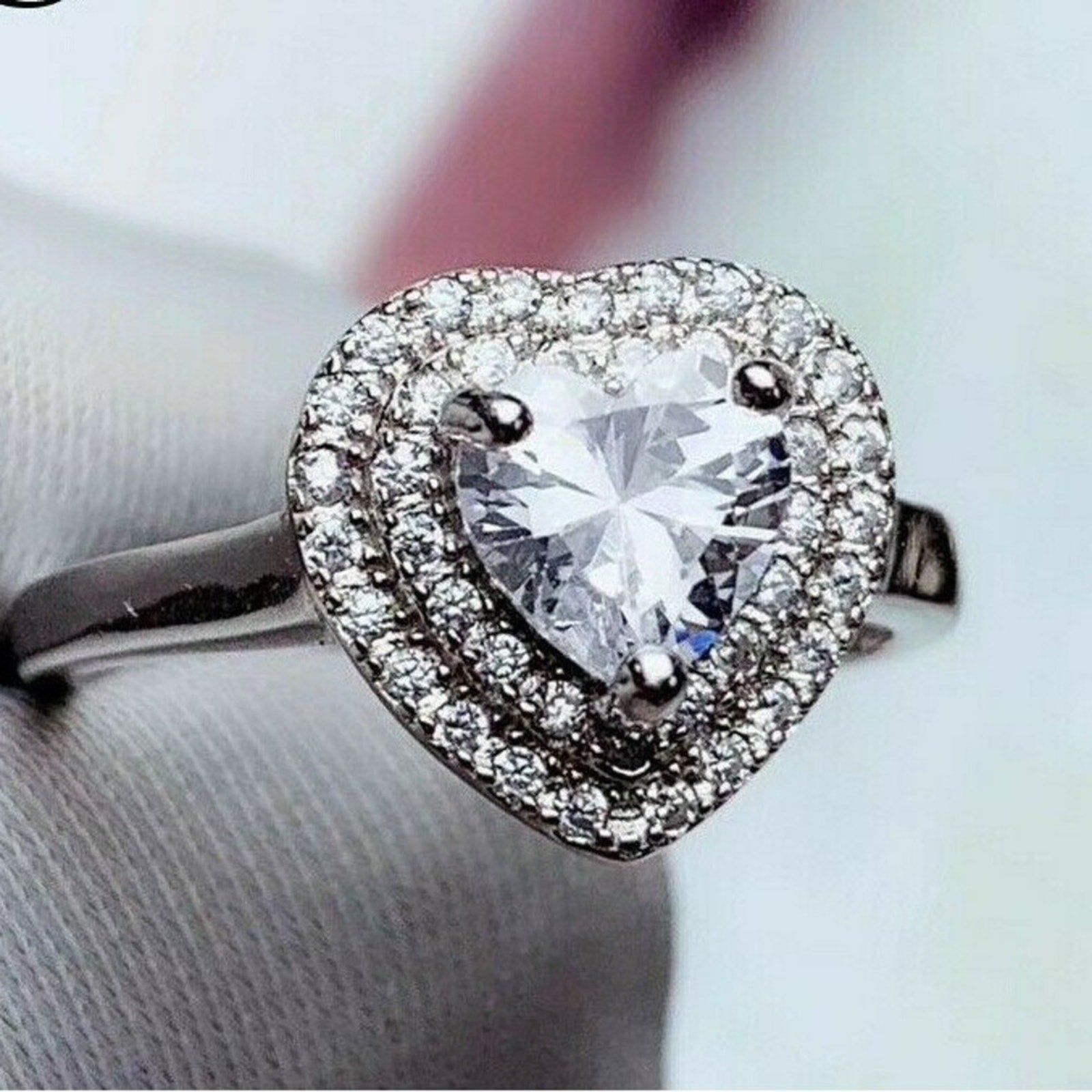 925 Moissanite Halo Ring