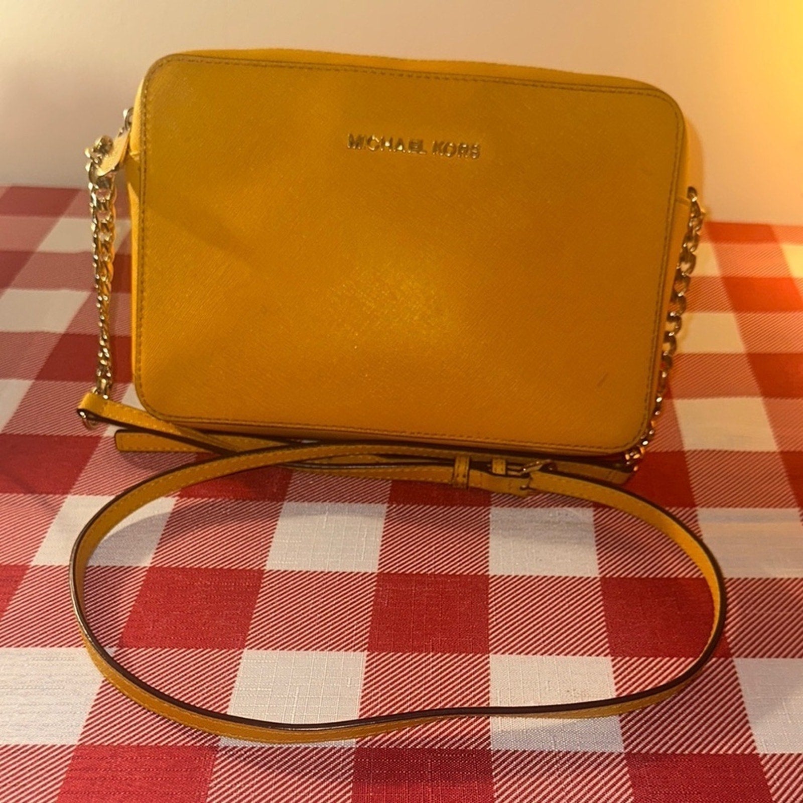 Michael Kors Jet Set Large Saffiano Leather Crossbody Bag