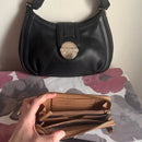 Michael Kors Black Leather Shoulder Bag and Wallet Set