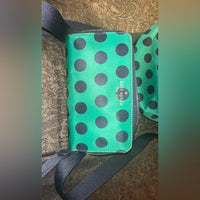 Kate Spade ♠️ Chelsea Green & Navy Blue Polka Dot Backpack & Matching Wallet
