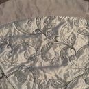 Faux Fur Trim Christmas Tree Skirt, White With Sequin Swirl Pattern - 1.2m NWOT