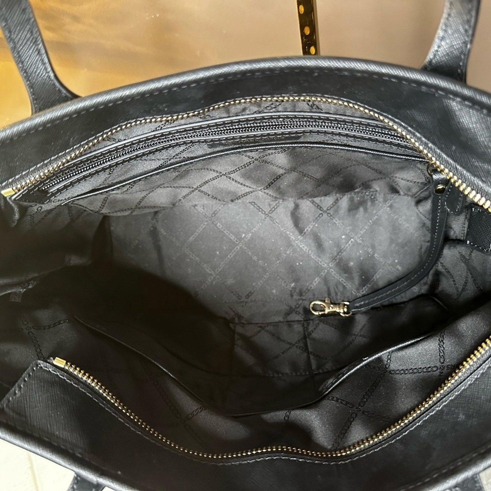 Michael Kors Black & White Polk A Dot Eva Nylon Small Tote