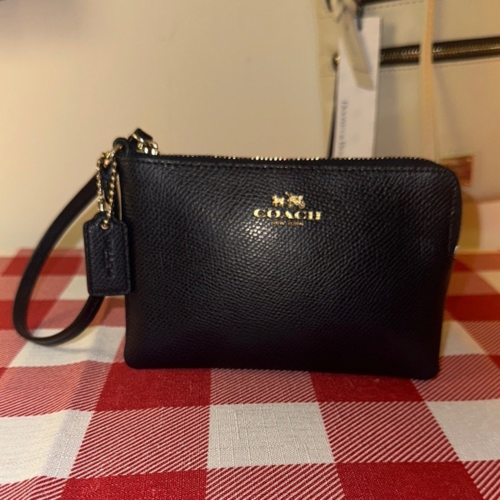 Coach Midnight Blue Wristlet EUC