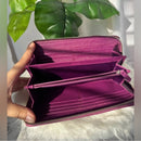 Coach Zip tan and purple wallet vintage EUC