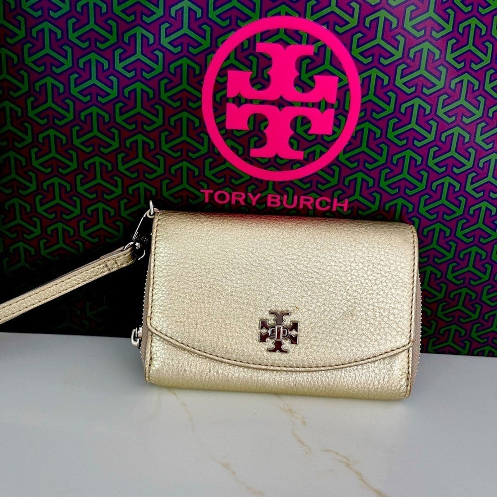 Tory Burch Wristlet in Gold