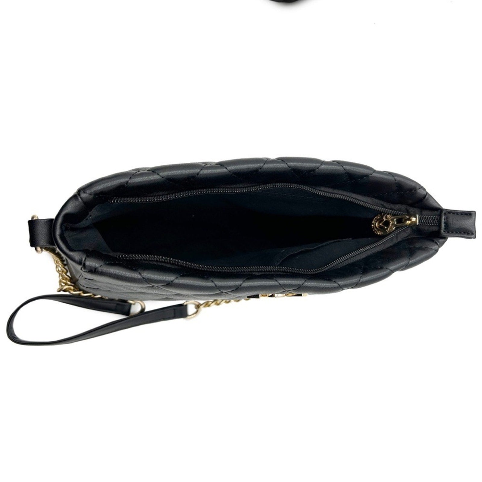 Valentino Orlandi Black Quilted Chain Shoulder Bag
