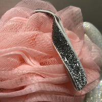 See of 2_More Than Magic_Pink and White Angel Wing Bath Pouf Set